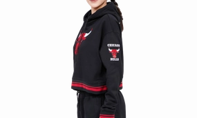 Chicago Bulls Retro Classic Cropped P/O Women's Hoodie "Black"