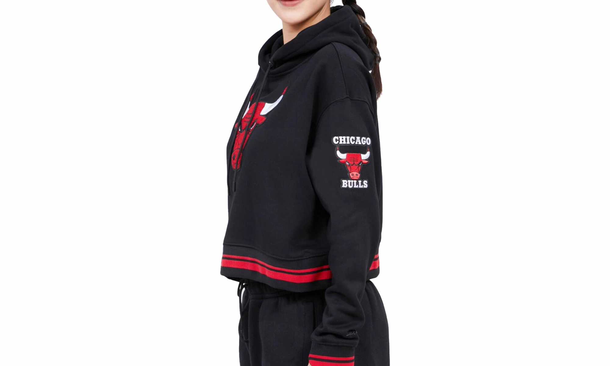 Chicago Bulls Retro Classic Cropped P/O Women's Hoodie "Black"