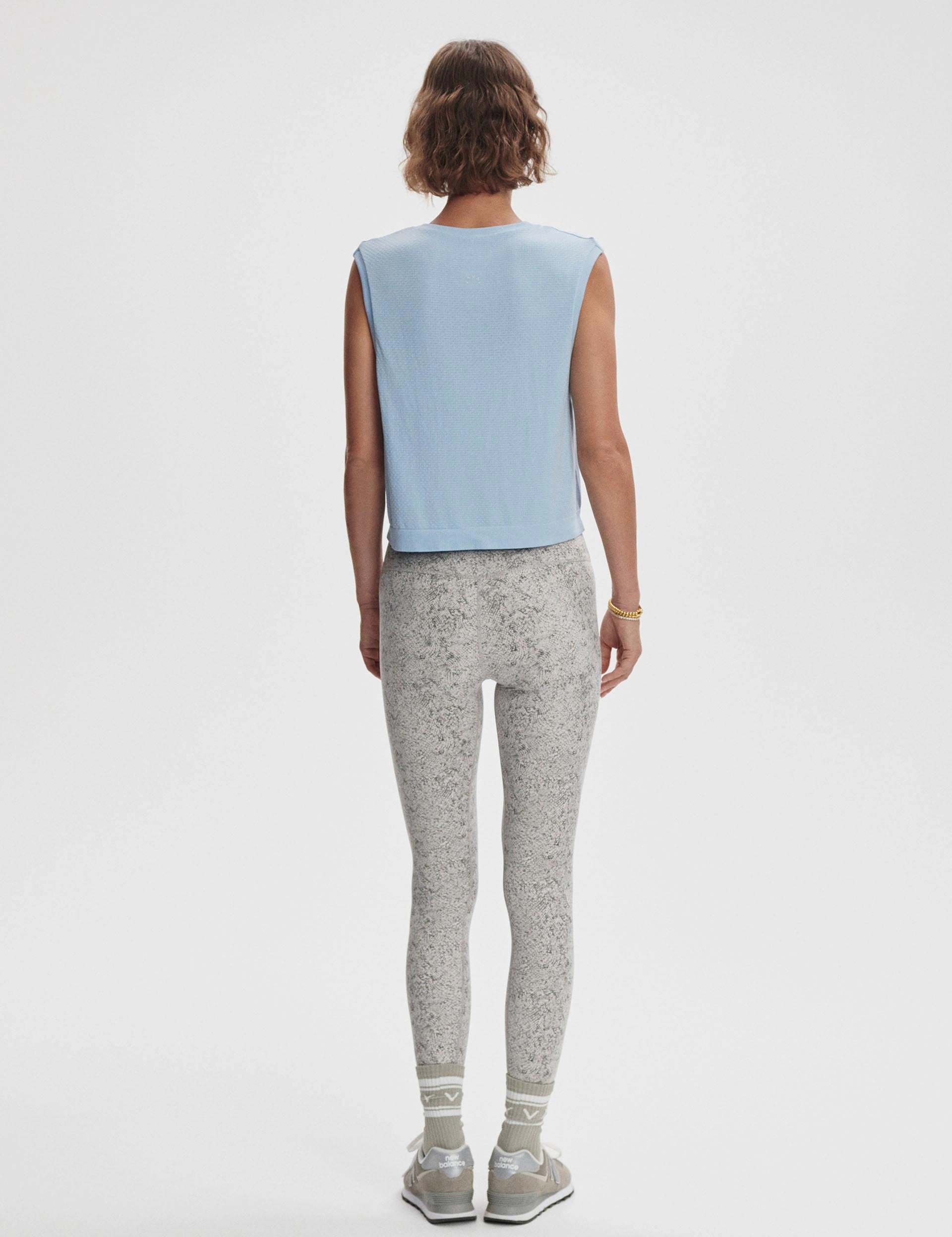 Four Way Stretch Page Seamless Crop Tank - Cashmere Blue