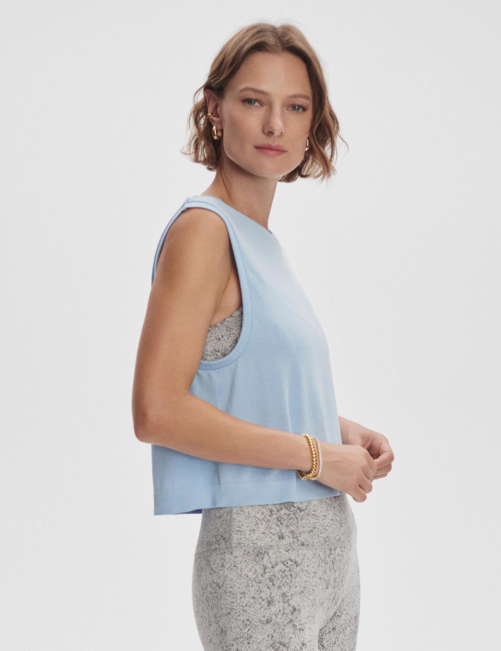 High Energy Return Fabric Page Seamless Crop Tank - Cashmere Blue