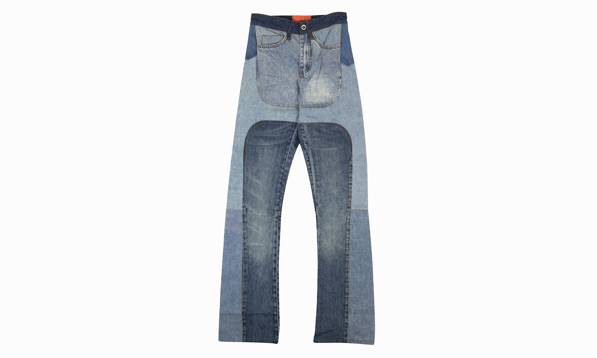 Smart Wardrobe Night Out Traveler Gear Stylish Indigo Upcycled Patchwork Denim Jeans "Blue"