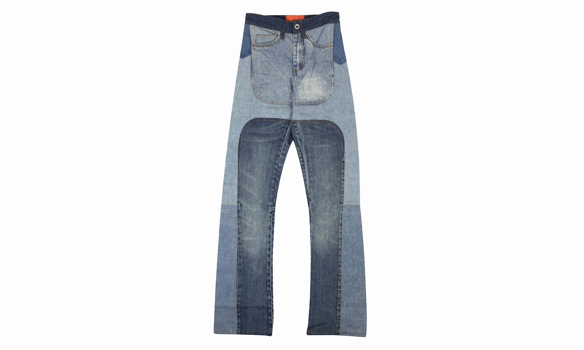 Indigo Upcycled Patchwork Denim Jeans "Blue" Outdoor Adventure Party Look Youth Style