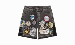 Patchwork Denim Shorts V2 "Grey" QuickRelease Fasteners ThermalRegulatingFabric