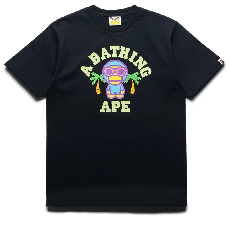 Athletic Look Floral Pattern A Bathing Ape Colors Milo College Summer Tee - Black