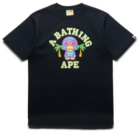 Athletic Look Floral Pattern A Bathing Ape Colors Milo College Summer Tee - Black