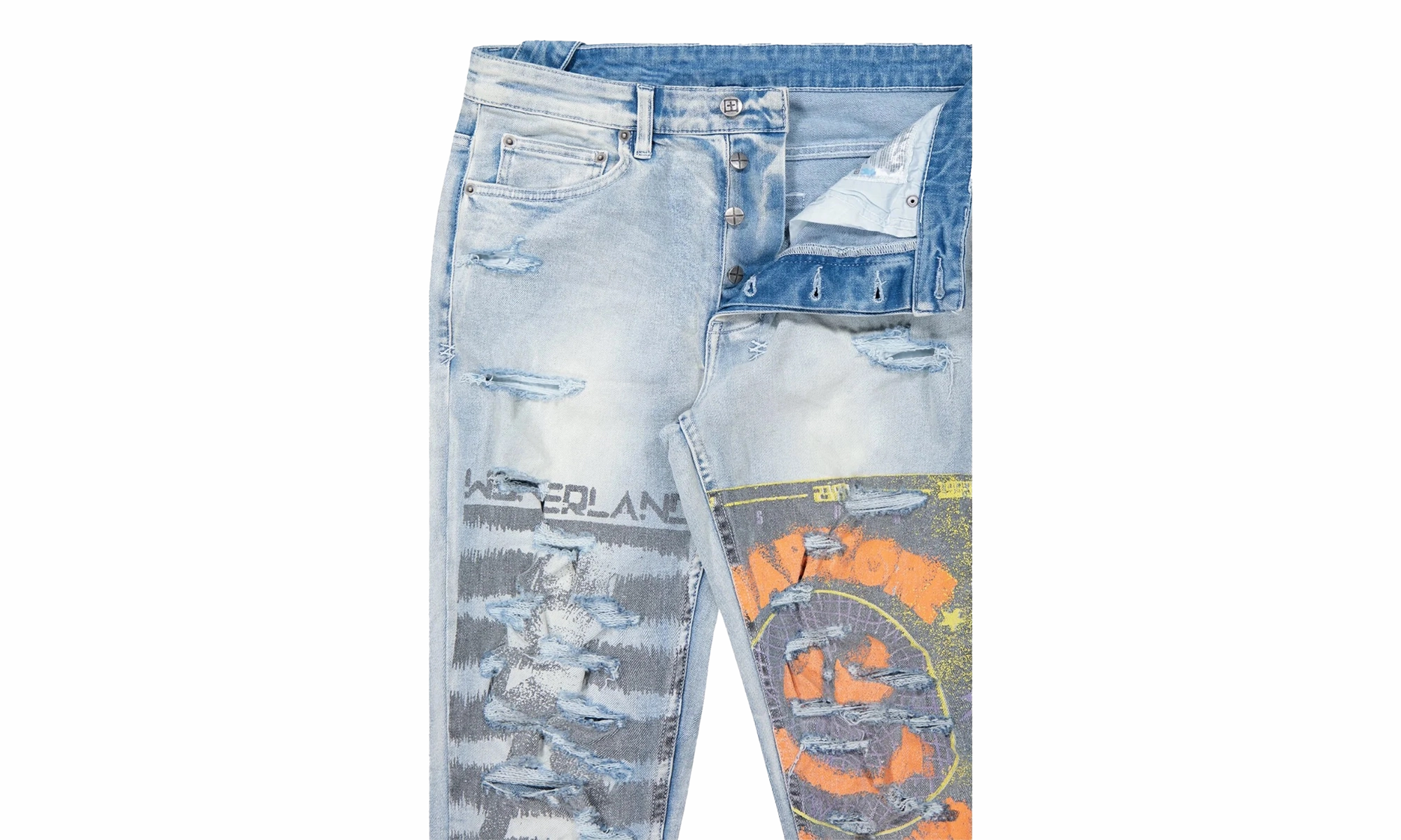 Chitch Hardcore Phase Out Jeans Mens Style "Light Blue" Artist Vibe Sustainable