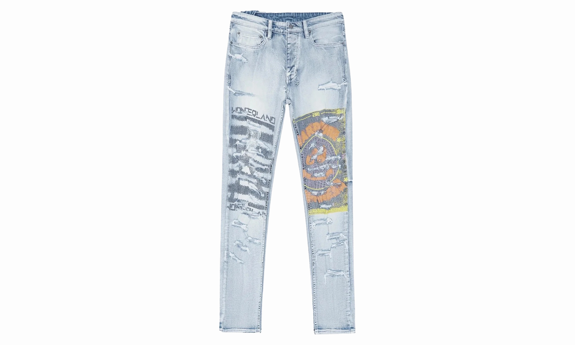 Relaxed Style Lightweight Durable Selvedge Detailing Chitch Hardcore Phase Out Jeans Mens Style "Light Blue"