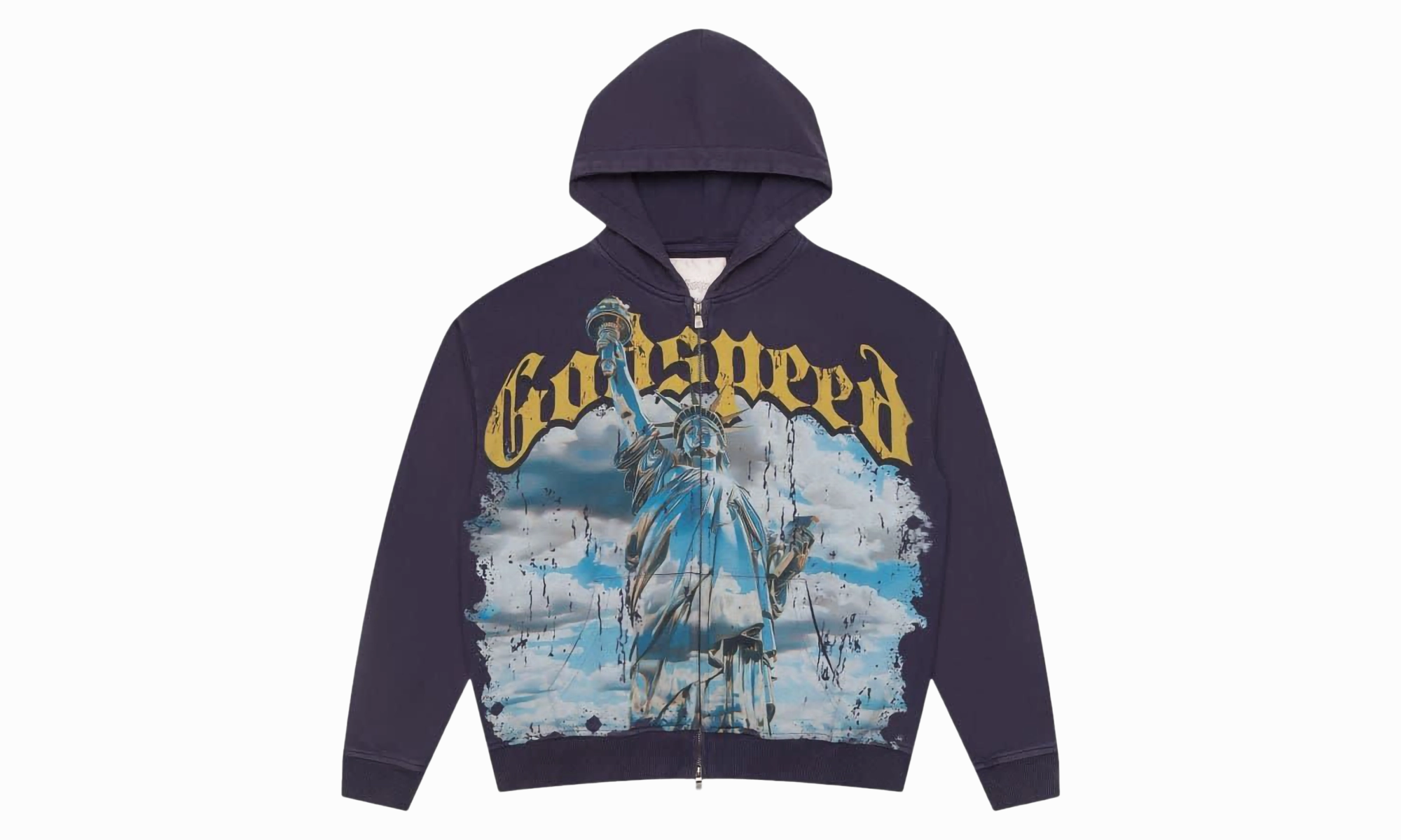 Chrome Liberty Zip Hoodie "Navy" Fire Glow