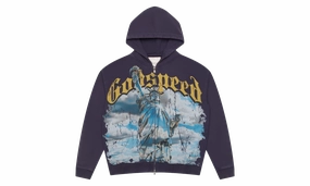 Chrome Liberty Zip Hoodie "Navy" Sprint Fit HighElasticity Fiber