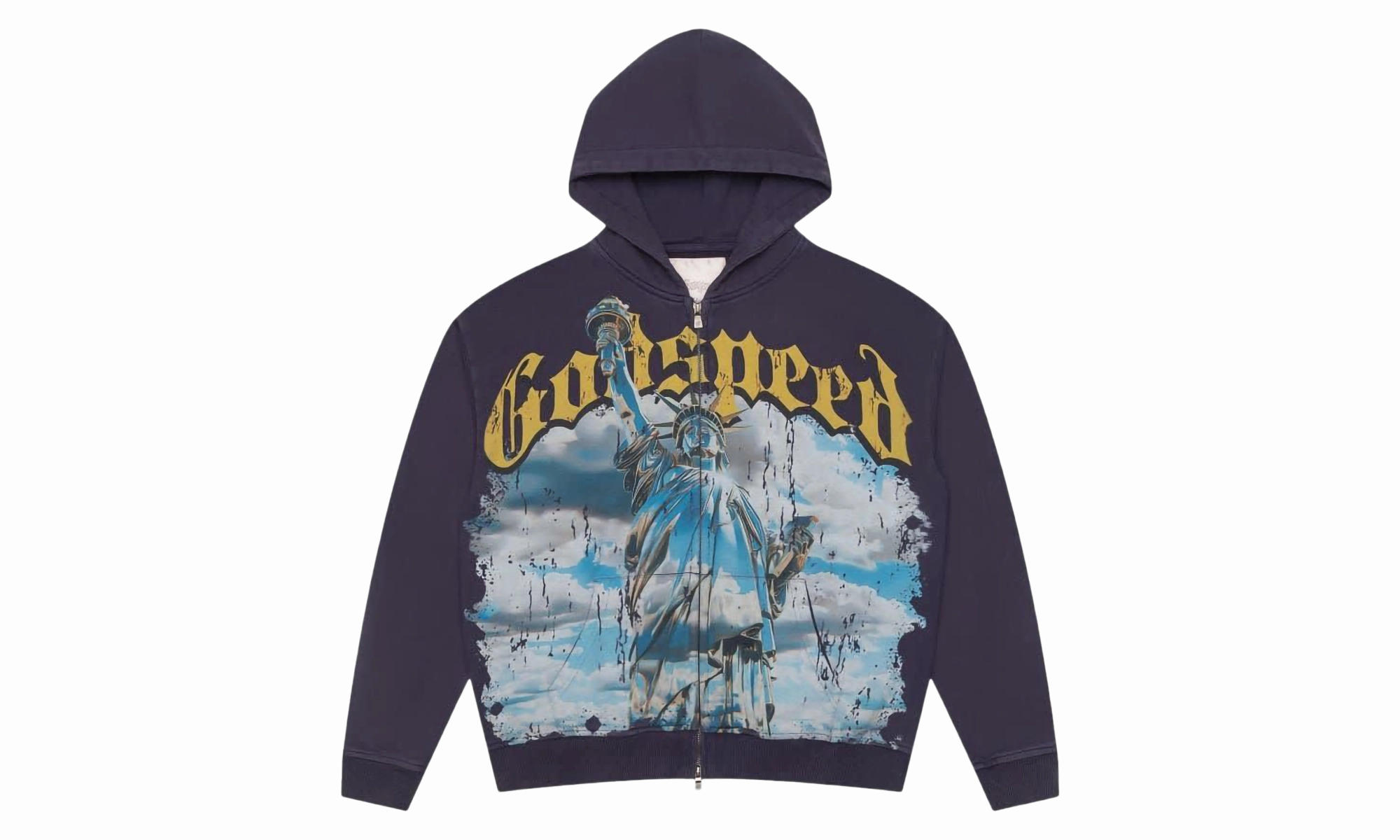 Chrome Liberty Zip Hoodie "Navy" Sprint Fit HighElasticity Fiber