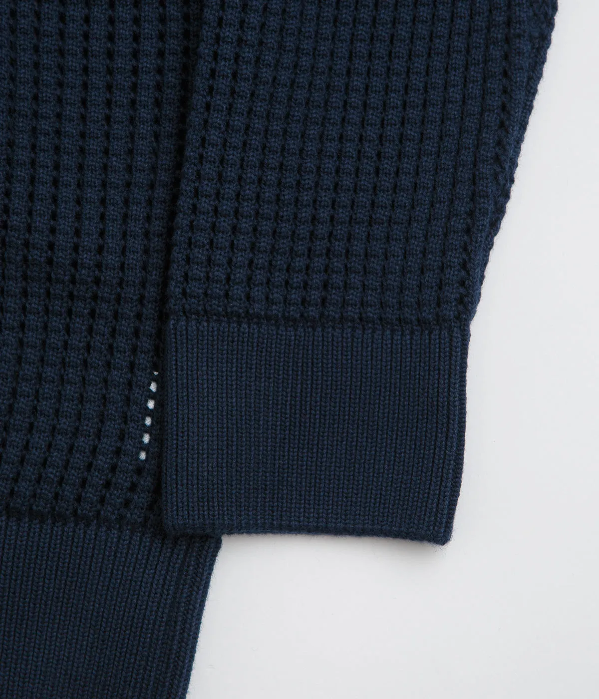 product shiny sparkle Civilist Loose Gauge Knit Sweatshirt - Navy