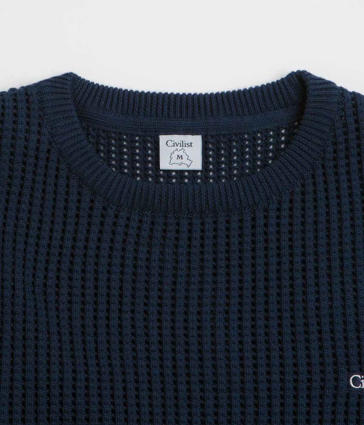 snowboarding suitable Errand Ready Civilist Loose Gauge Knit Sweatshirt - Navy