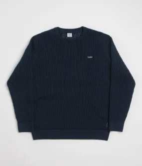 Civilist Loose Gauge Knit Sweatshirt - Navy Relaxed Style Team Pride