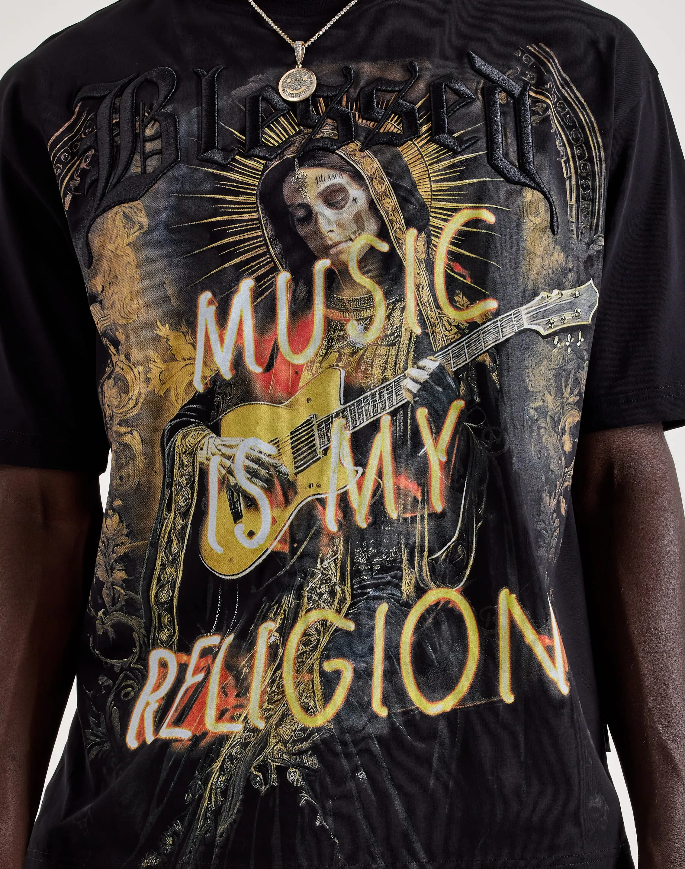 Blessed UK Music Is My Religion Tee SheerLayeredPanels