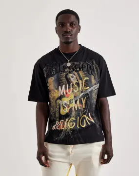 Stretchable Fabric Blessed UK Music Is My Religion Tee