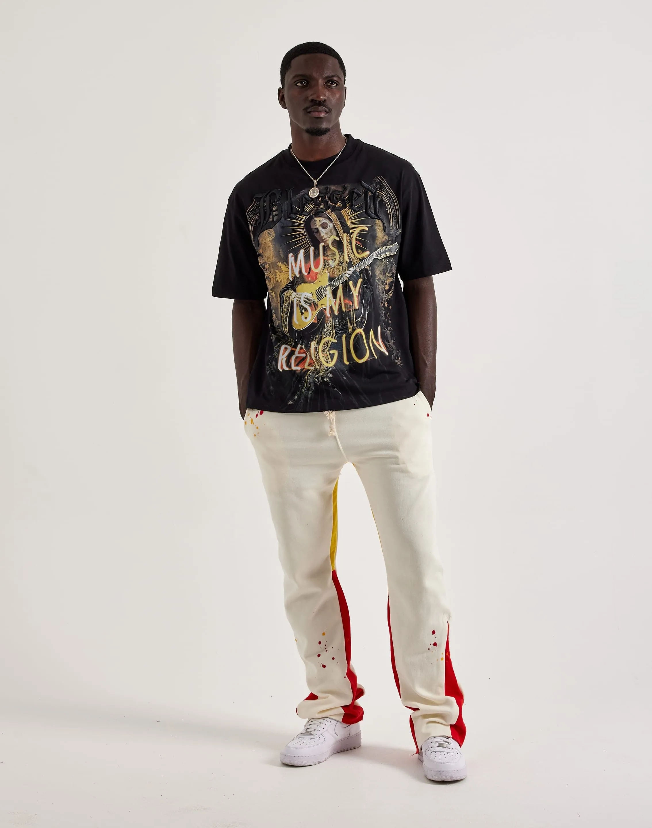 AdjustableWaistband NoRubEdging Blessed UK Music Is My Religion Tee