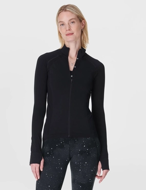 Athlete Seamless Workout Zip Up - Black Ultra Compact Packing Design