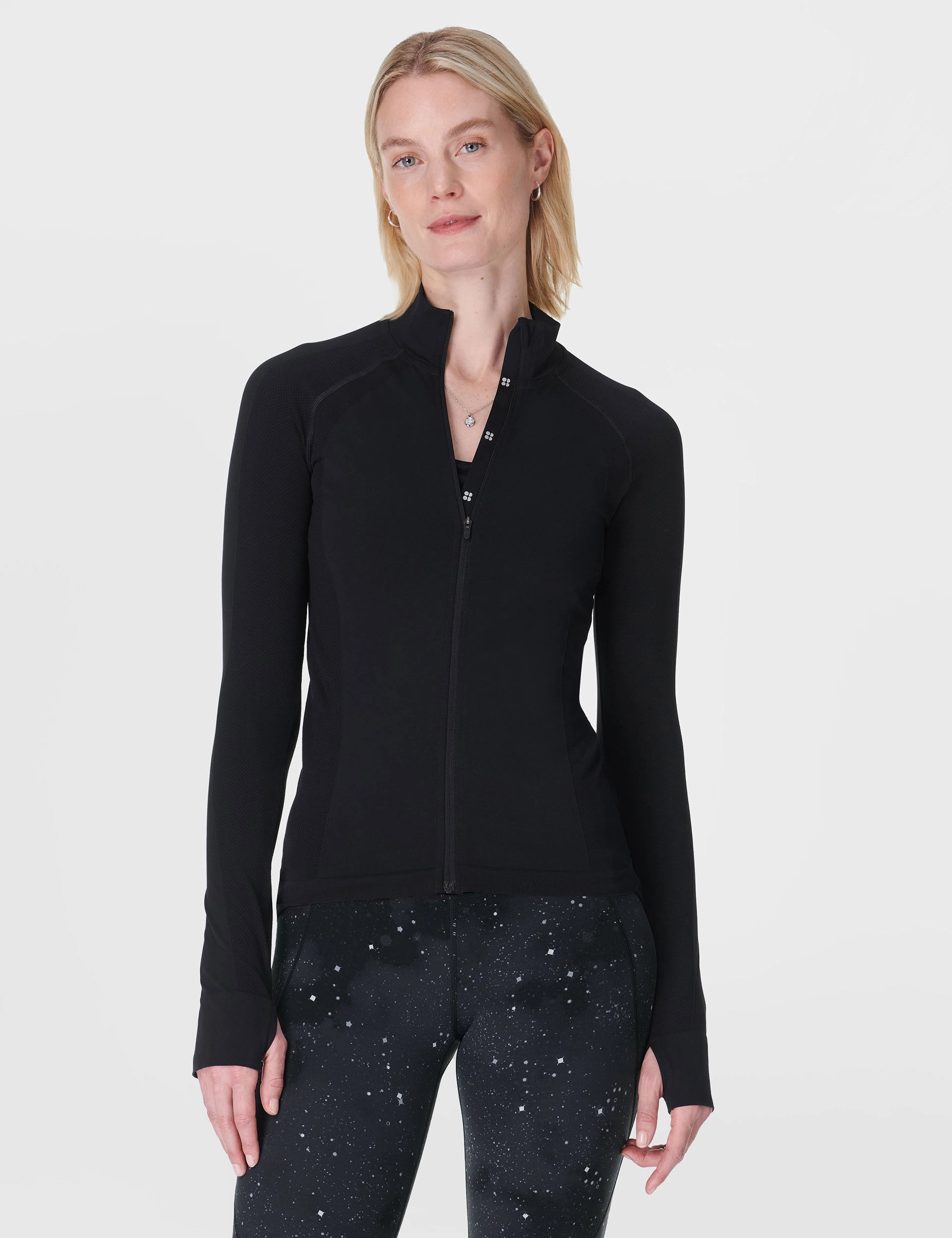 Athlete Seamless Workout Zip Up - Black Ultra Compact Packing Design