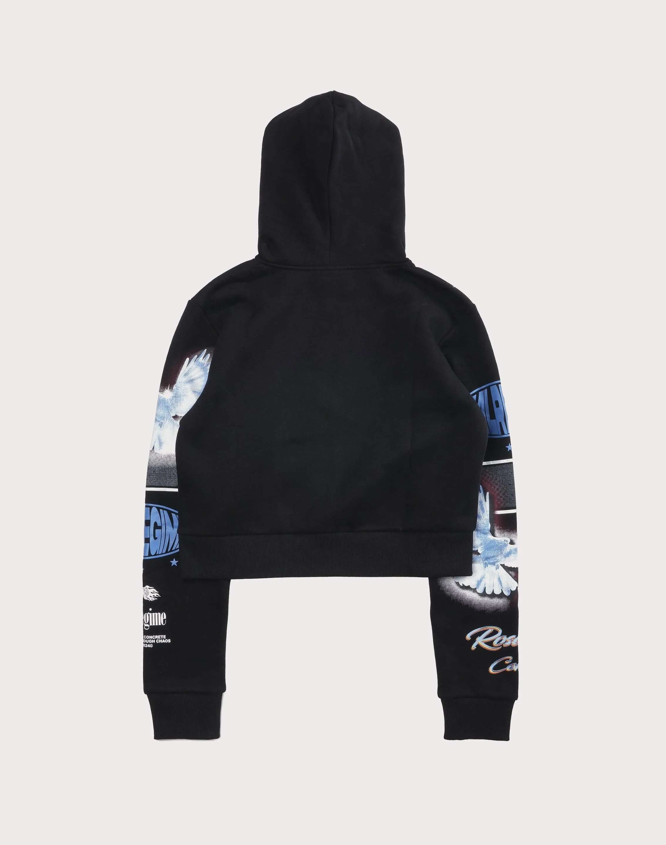 CIVIL CLOTHING Crop Dove Black Hoodie Code Soul