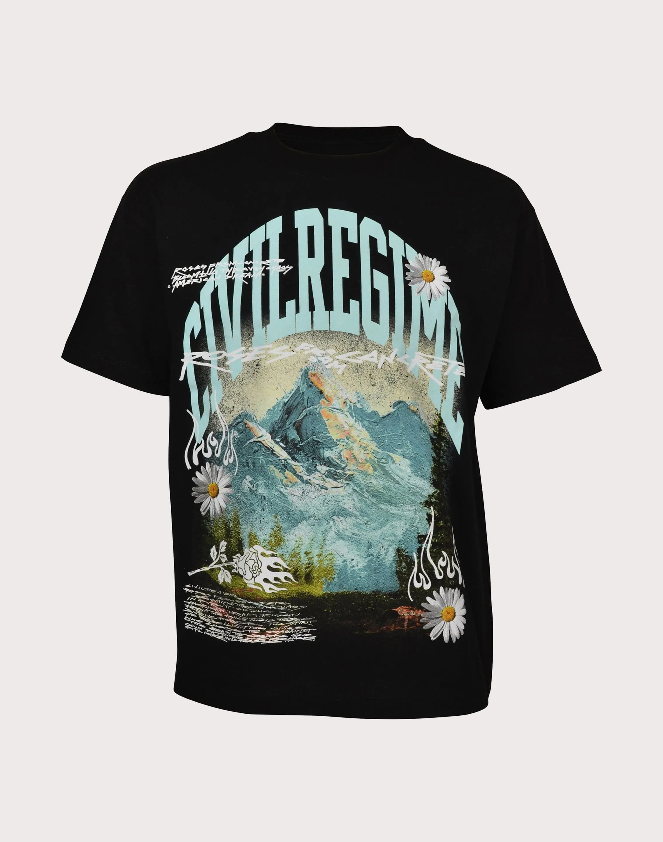 Frost Glow Saga Vibe CIVIL CLOTHING Take Flight Boxy Black Tee