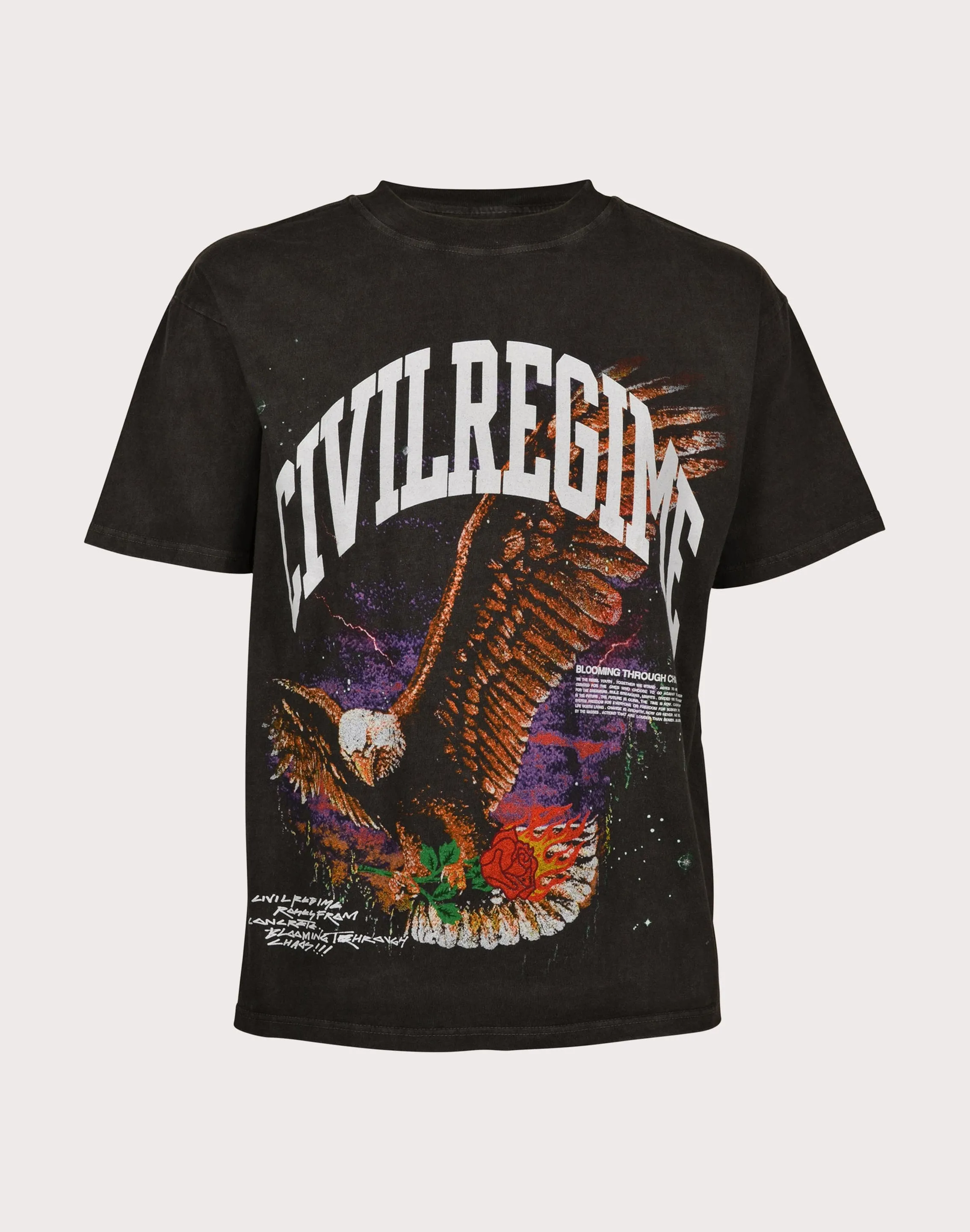 CIVIL CLOTHING Take Flight Boxy Black Tee Saga Fit
