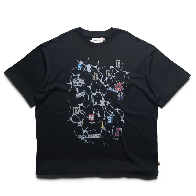 University retro hem Honor The Gift Start To Finish Tee - Black