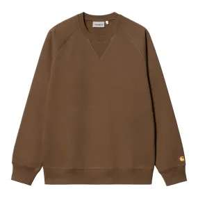 Thermal Lining Carhartt WIP Chase Sweatshirt - Chocolate / Gold