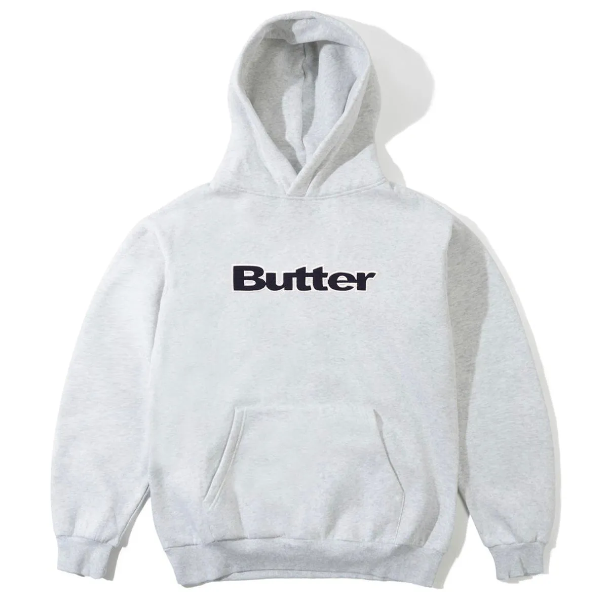 Satin Lining Butter Goods - Ripstop Logo Applique Hoodie Ash