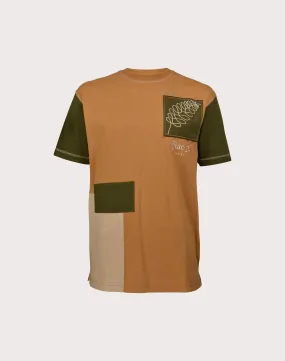 Soft Flow Blac Leaf Rustic Patchwork Putty Tee