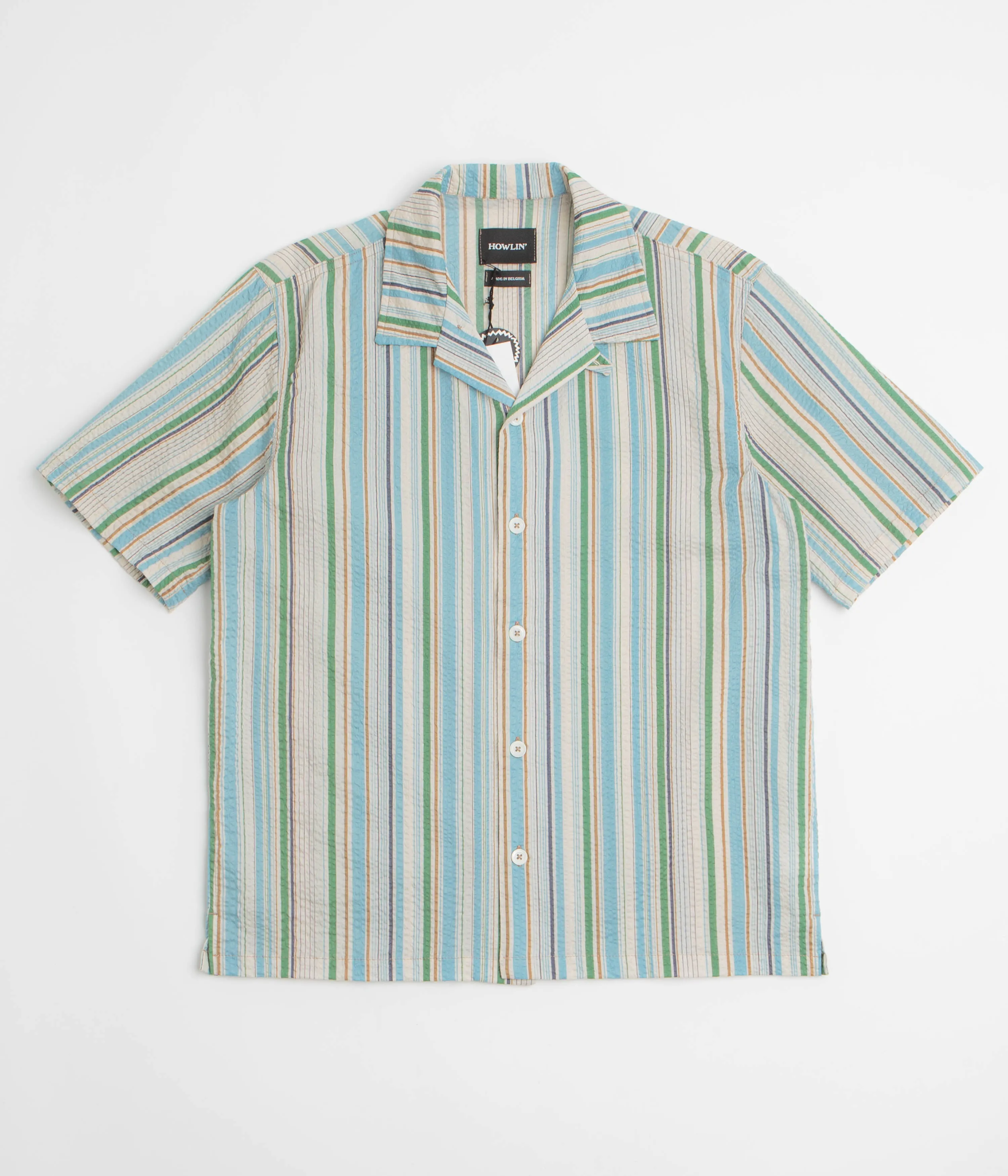 Odor Control Technology Howlin' Cocktail D??Amore Short Sleeve Shirt - Tropical Stripes