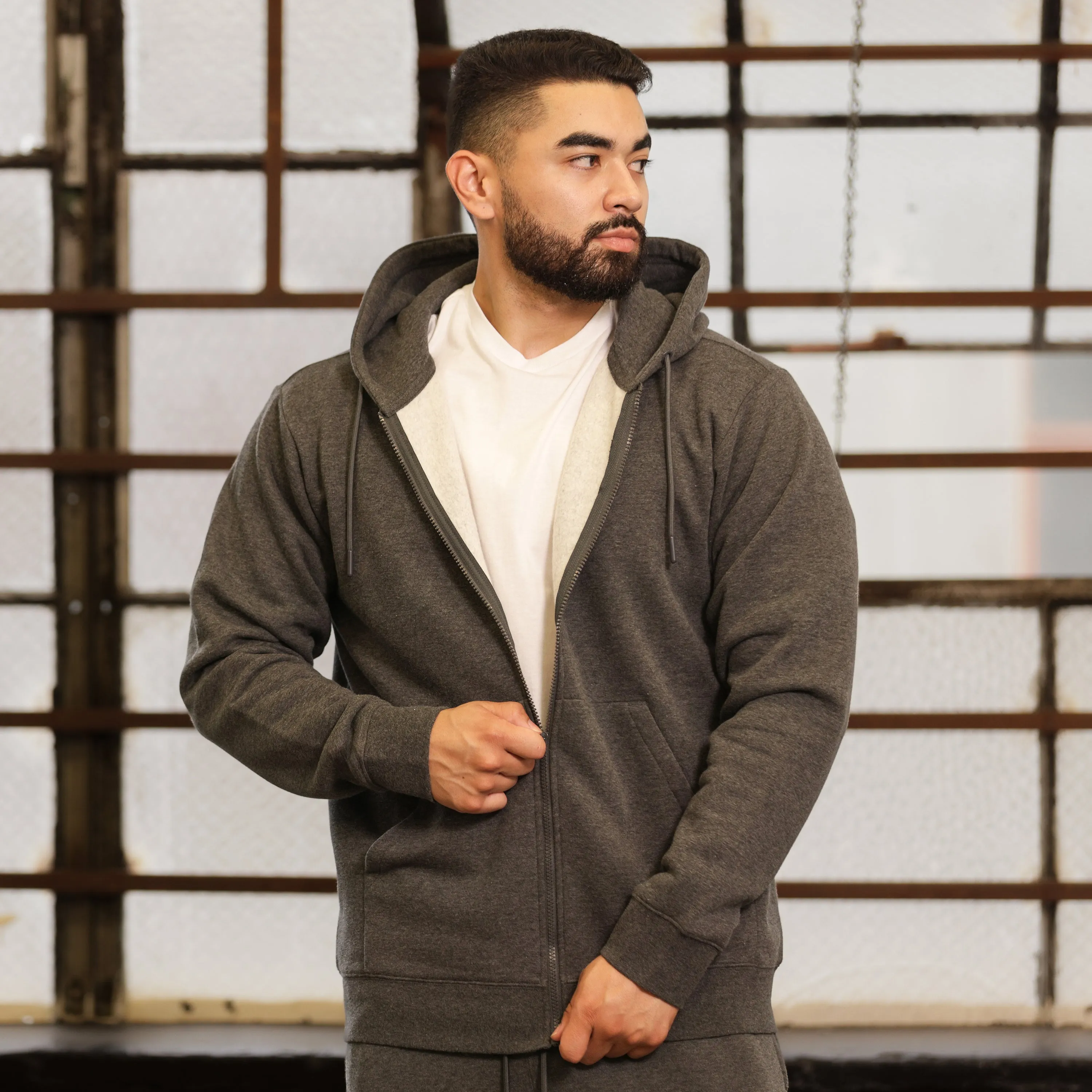 Classic Fleece FZ Hoody - Mens Reflective Safety Accents MultiPurposePockets
