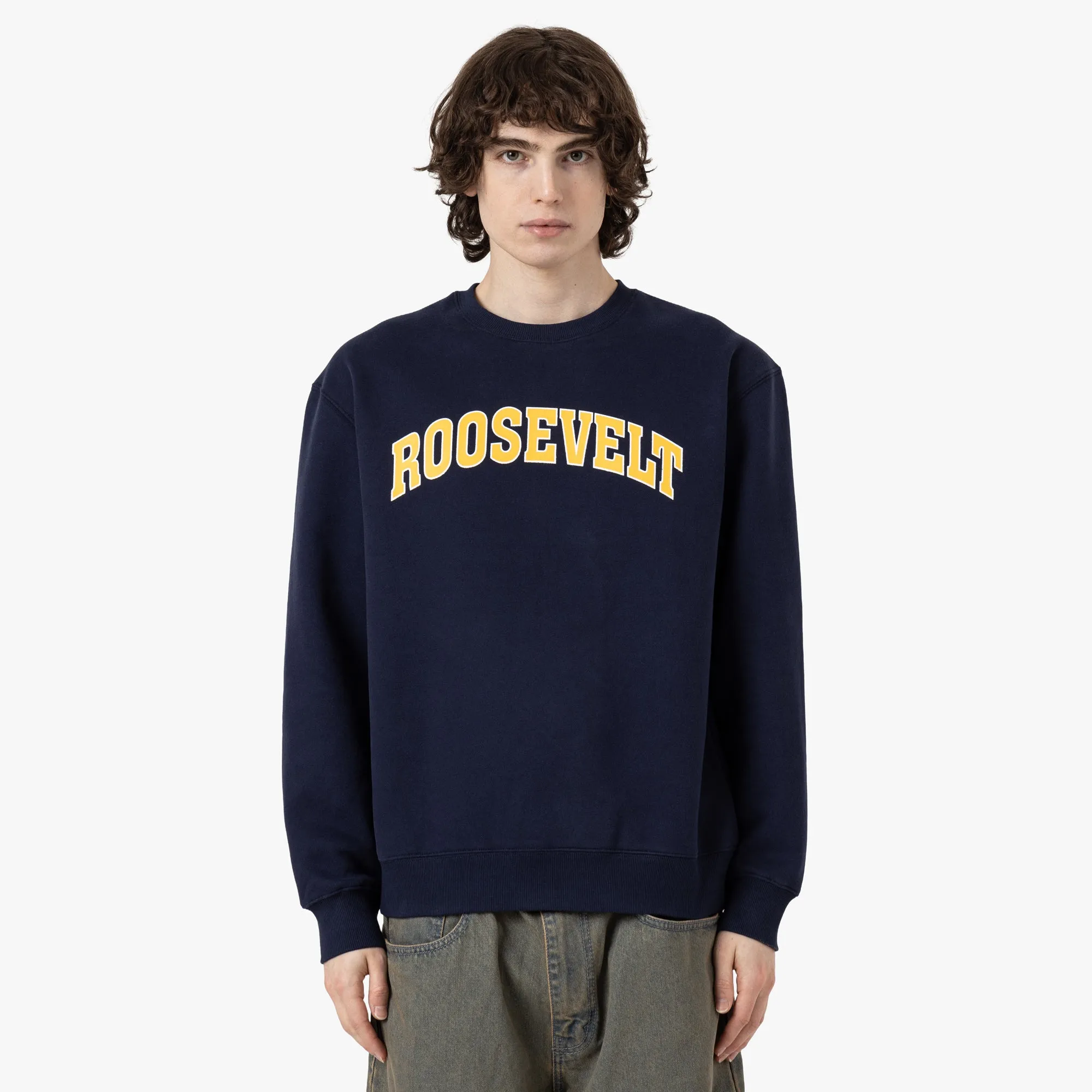 Metalwood Roosevelt Crewneck Sweatshirt / Navy Classic Comfort Outdoor Sporty