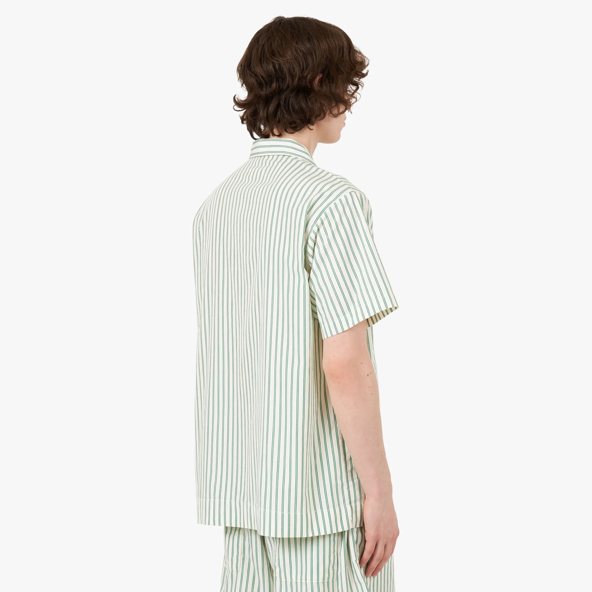Ergonomic Sleeve Cut Long Sleeve Tekla Poplin Short Sleeve Shirt / Clover Stripes