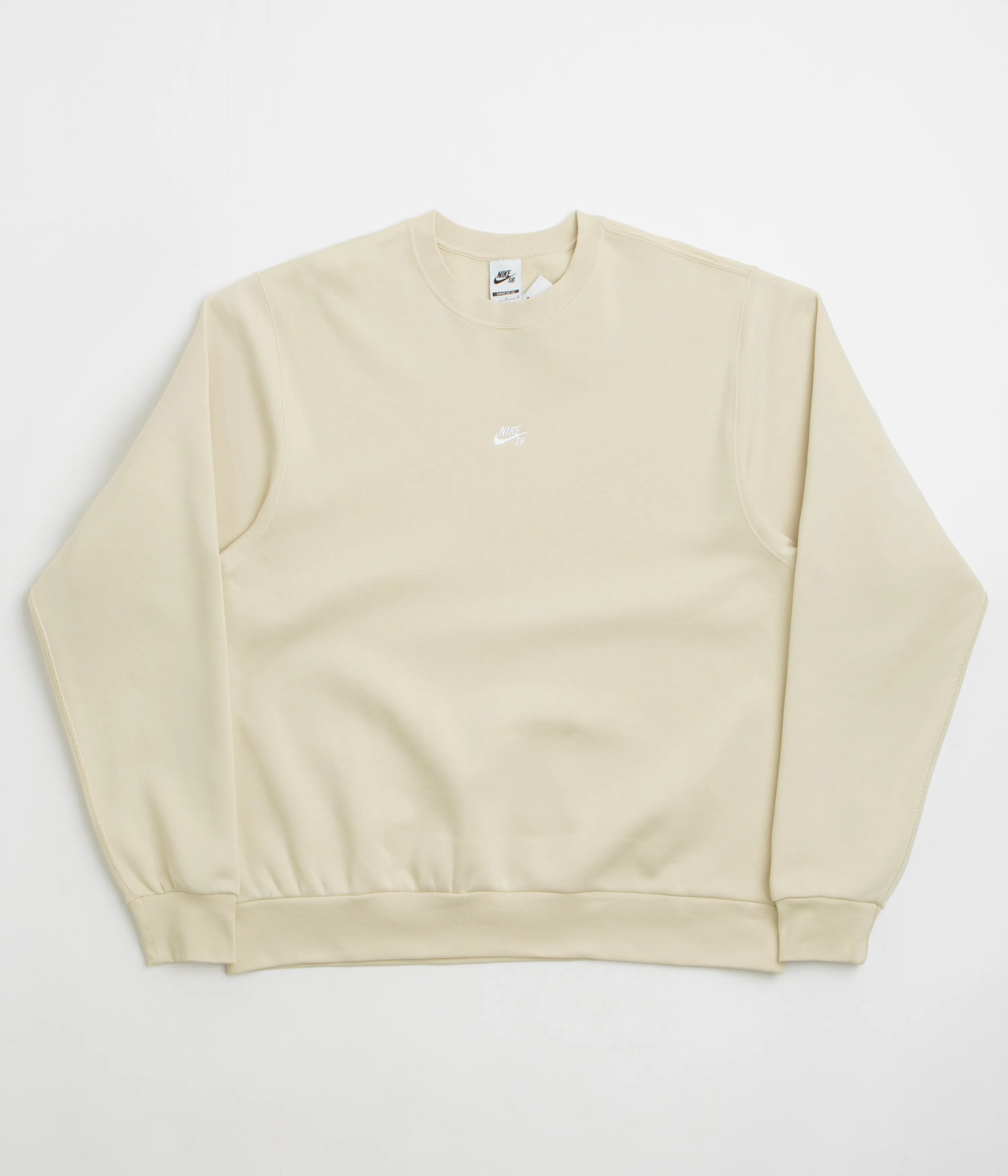 Nike SB Essential Logo Crewneck Sweatshirt - Light Khaki / White Ombre