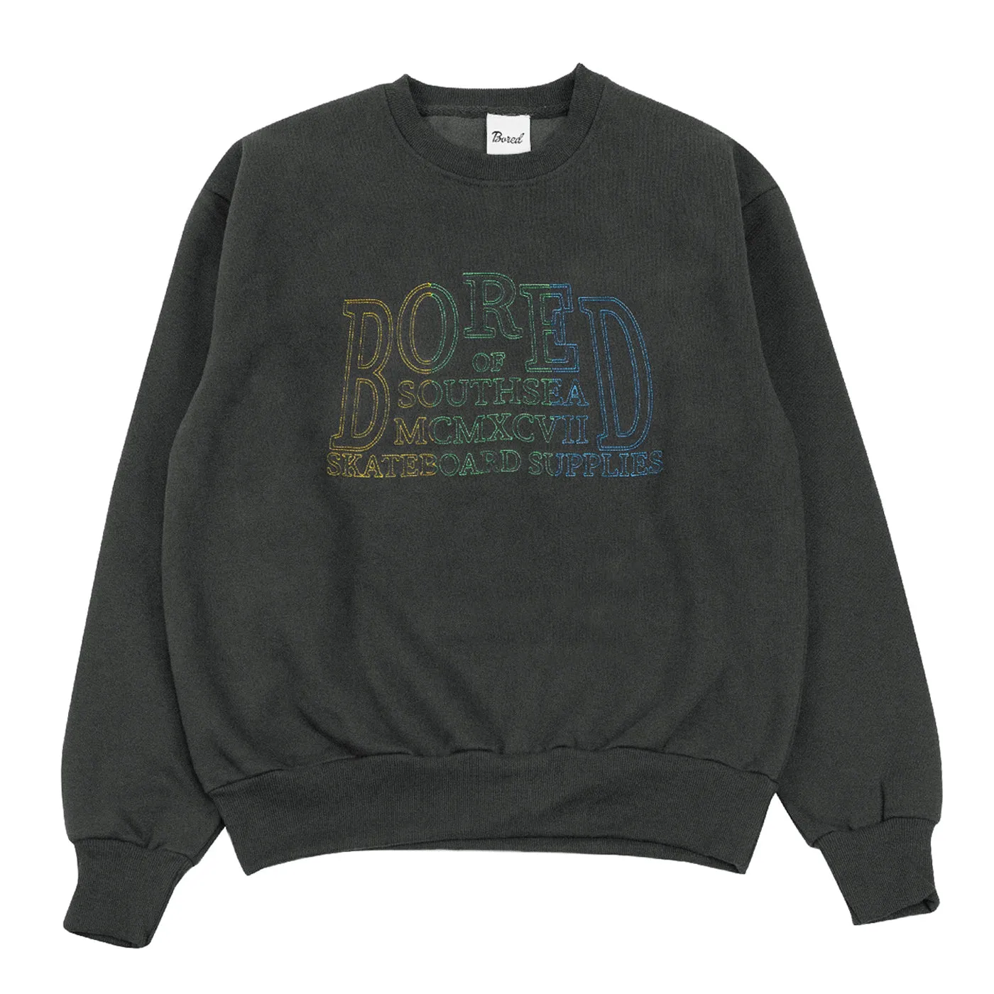 Classic Bold Comfortable clothing Bored of Southsea MCM Heavyweight Crew Sweatshirt - Charcoal