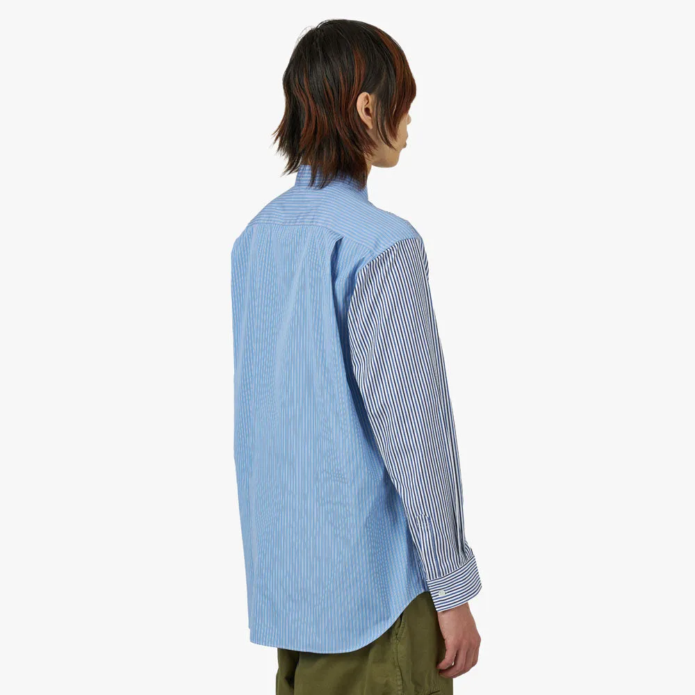 COMME des GAR?ONS SHIRT Striped Poplin Shape 5 / Blue Anti Pill Technology Premium Quality