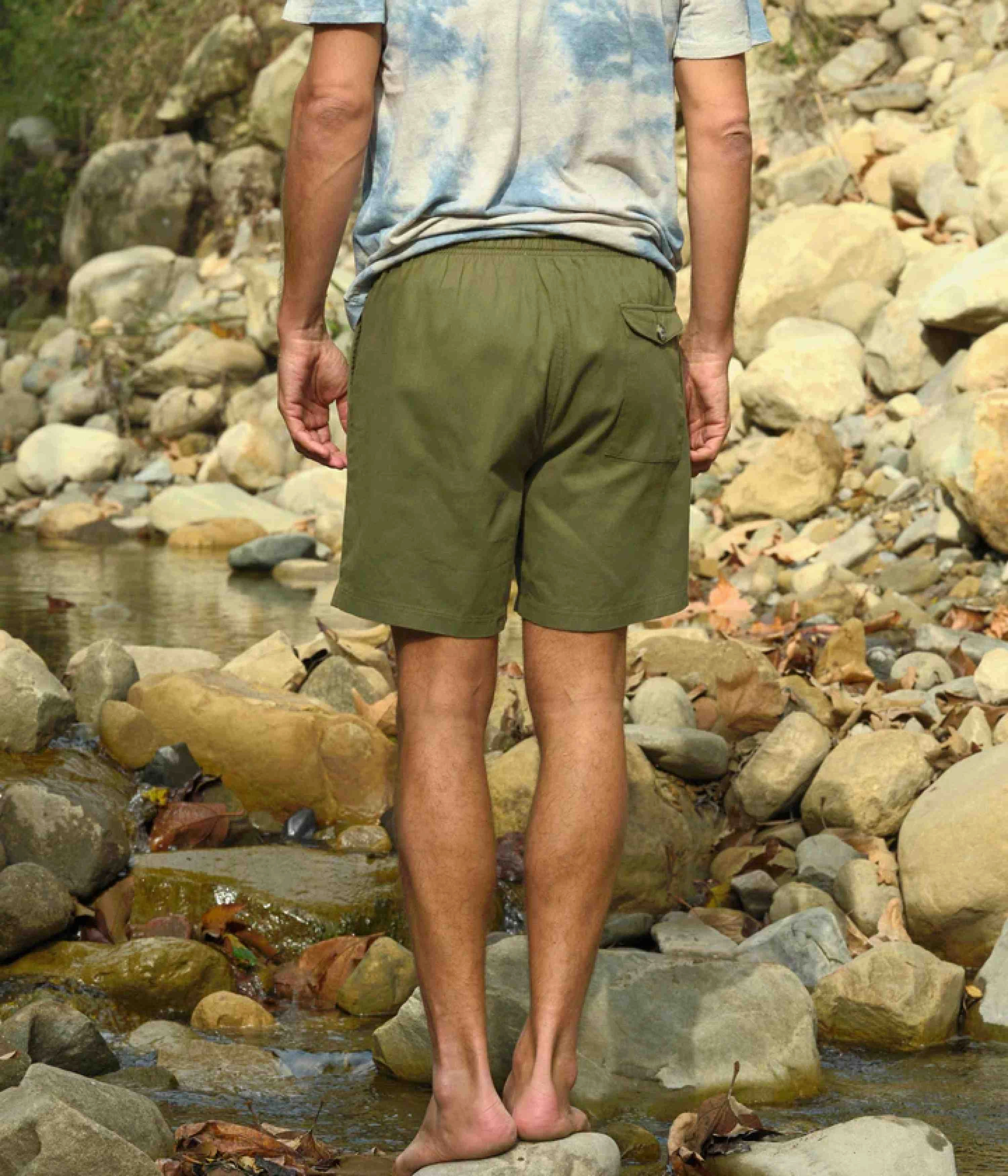 budget-friendly Nylon Material Mollusk Summer Shorts - Faded Mash Green