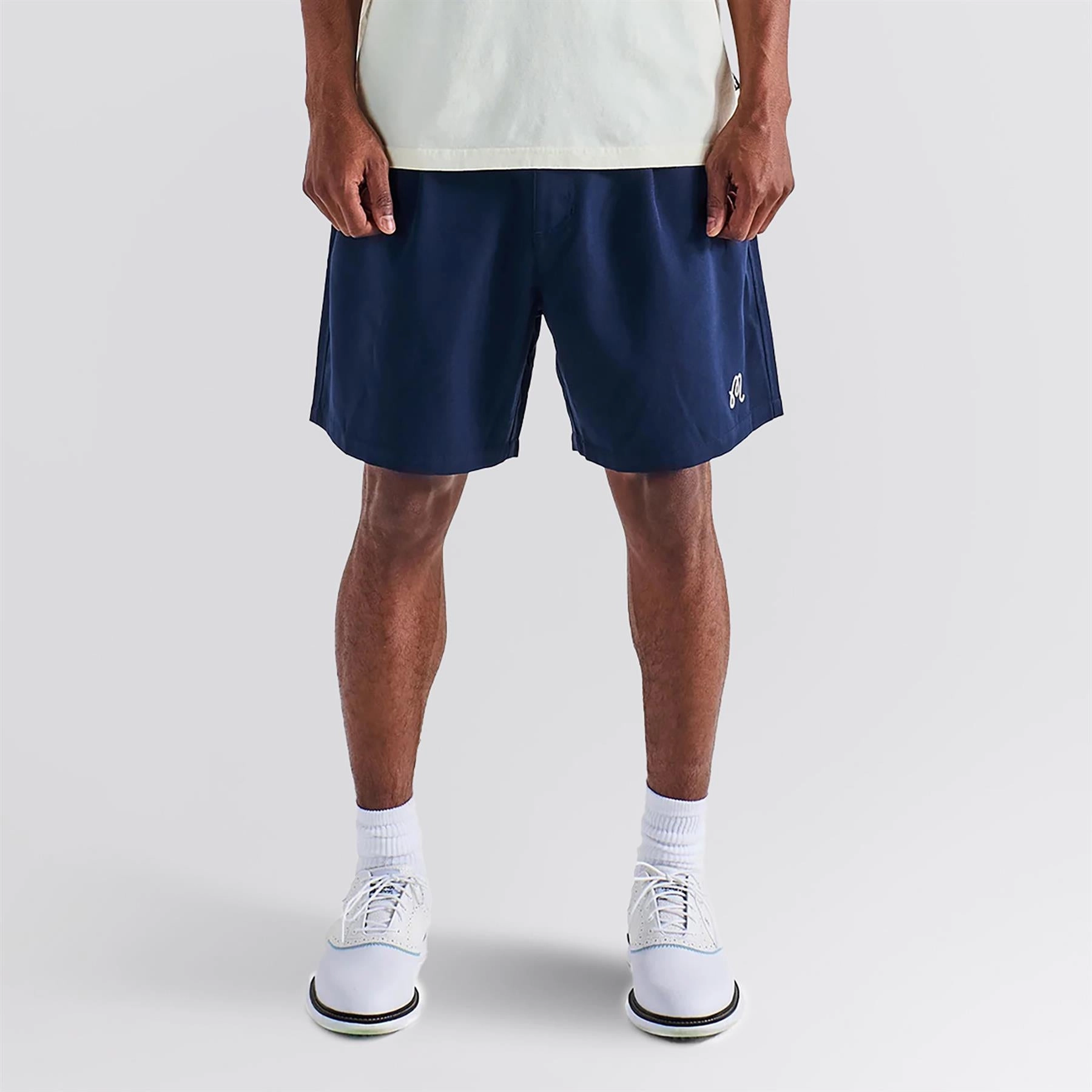 Classic Pleated Shorts Navy WideLegOpening