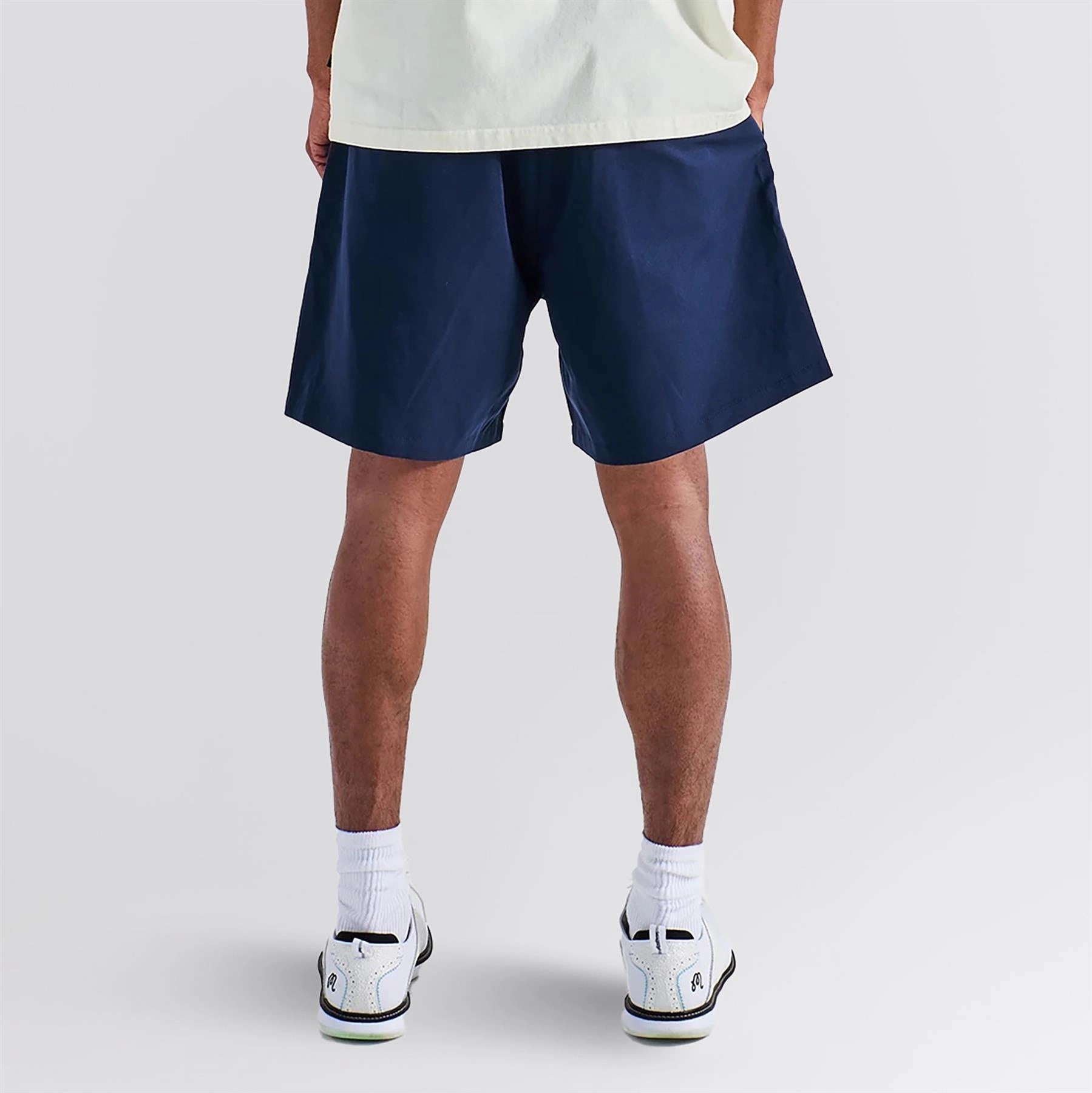 Classic Pleated Shorts Navy Flatlock Seams