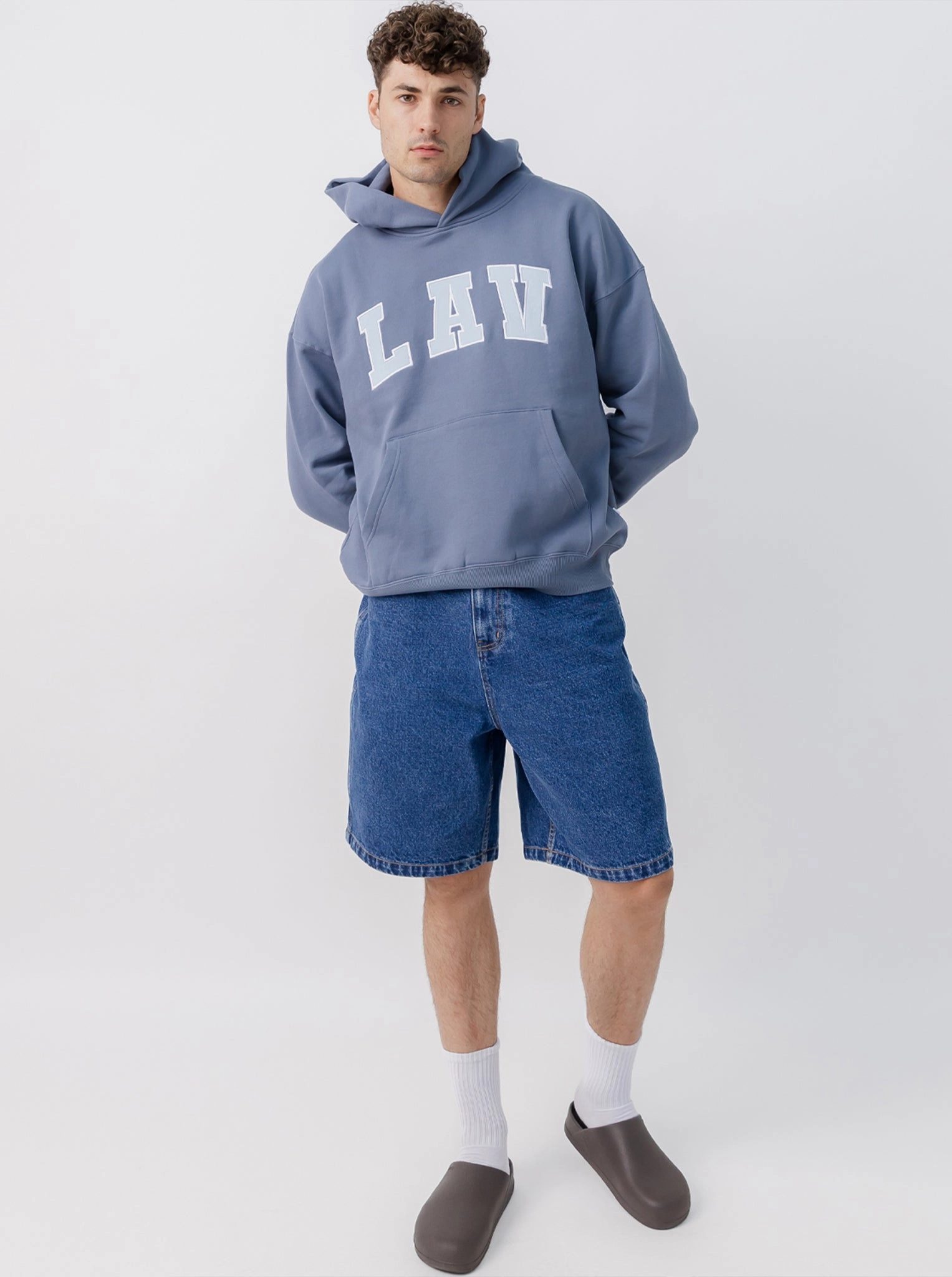 Baggy Denim Shorts Tailored Design Stain Release Finish