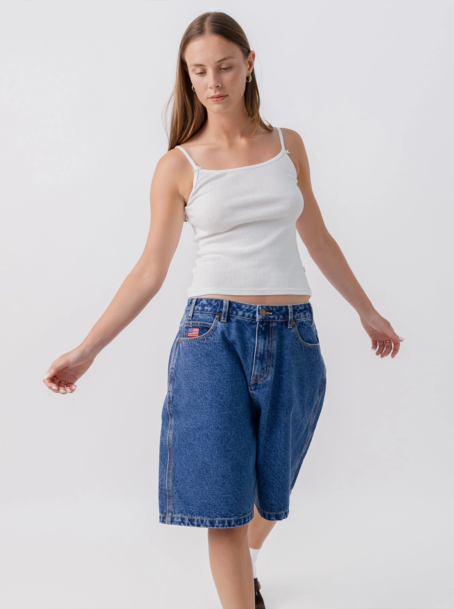 soccer uniform Bright Hues Baggy Denim Shorts
