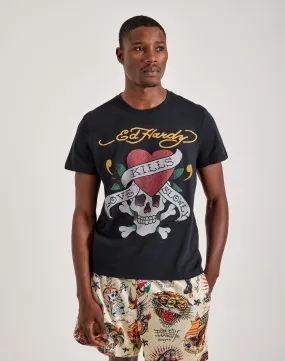 EcoFriendly Material OdorControl Technology Ed Hardy Rhinestone Skull Tee