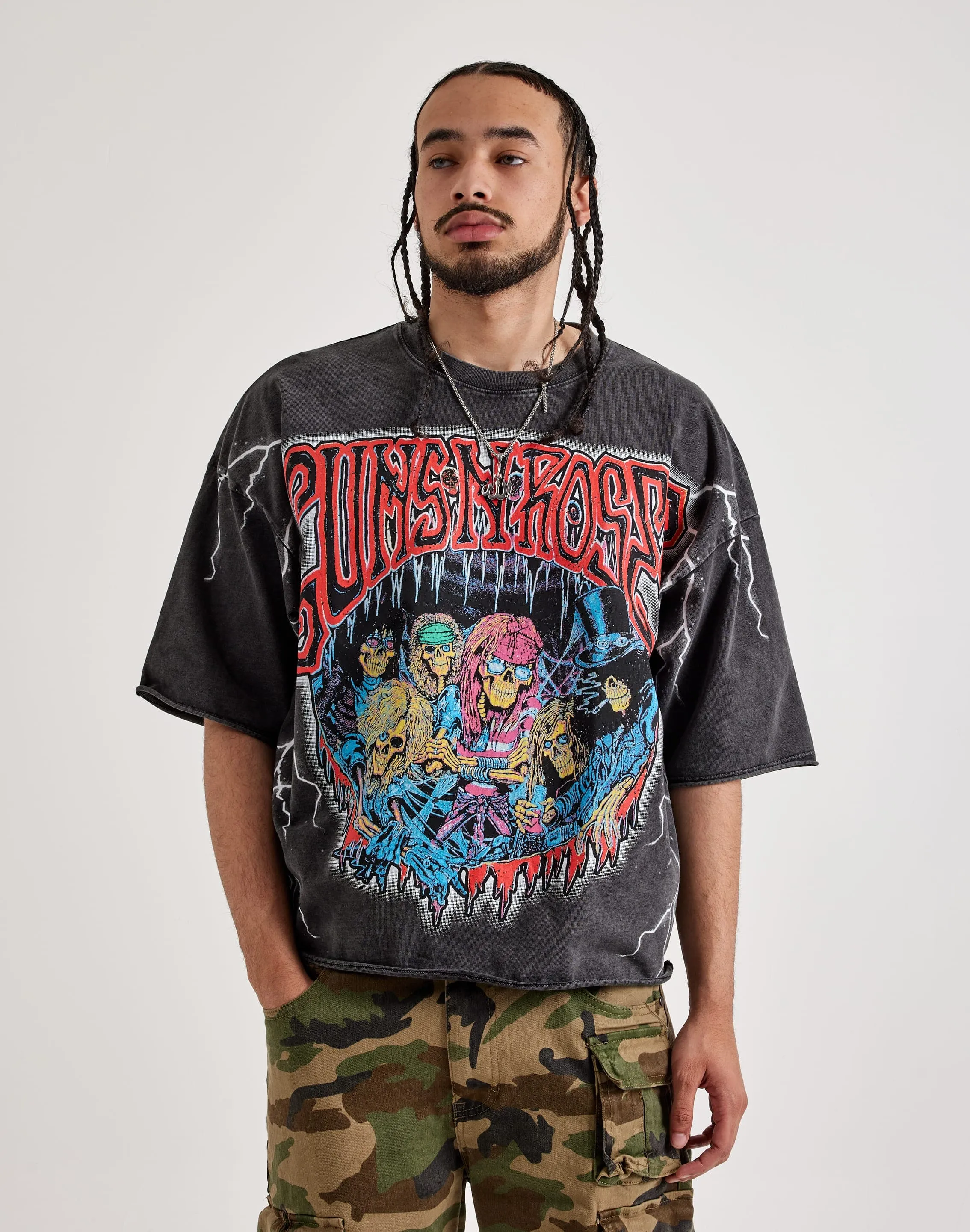 Metro Mode MultiPocket Central Mills Guns N' Roses Cropped Tee