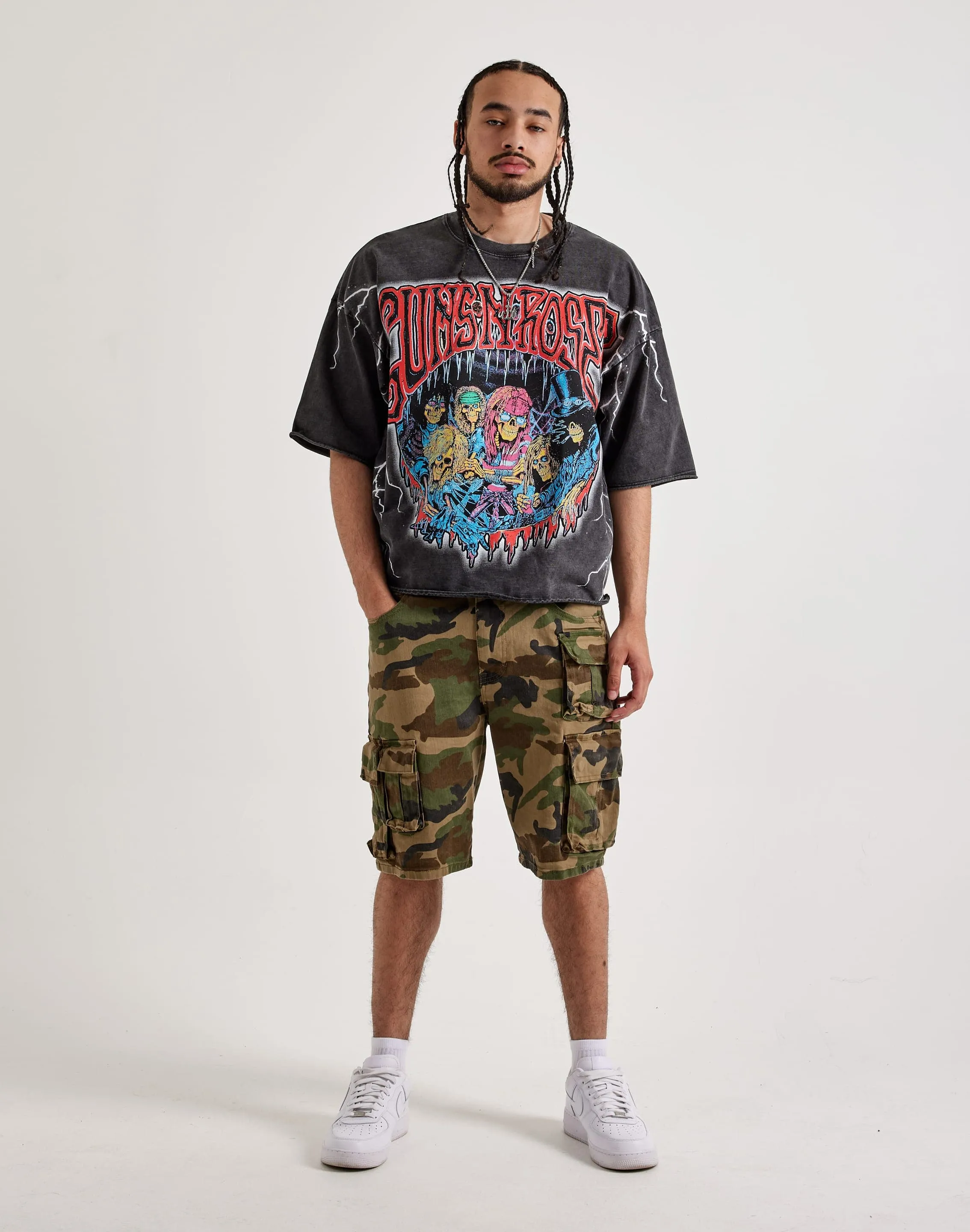 StretchComfort Central Mills Guns N' Roses Cropped Tee