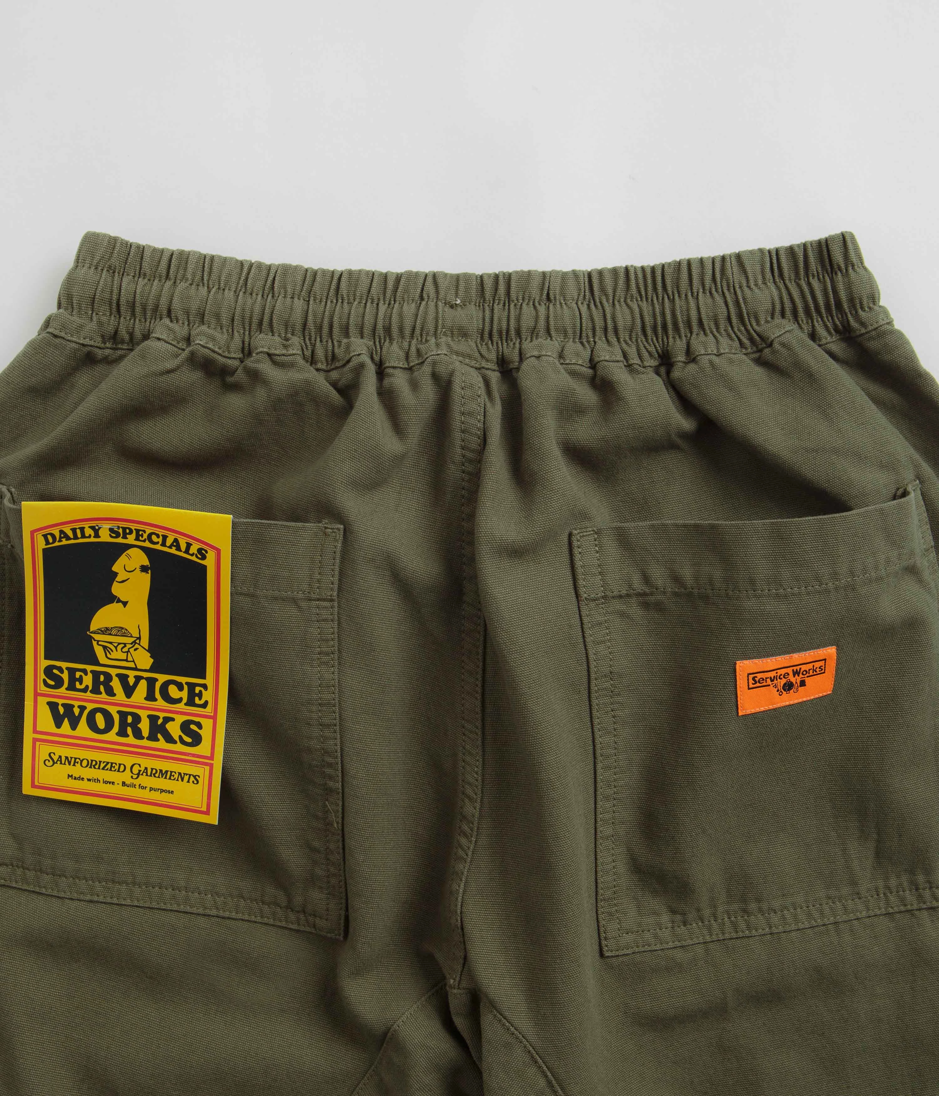 Service Works Classic Chef Pants - Olive Stylish Comfort Cotton comfort