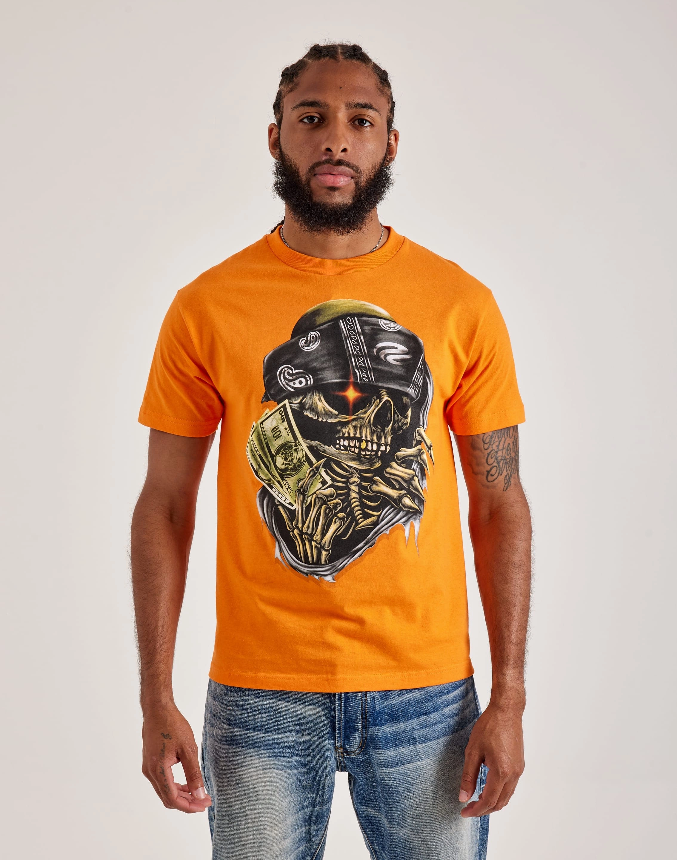 Trans Glow Pure Dopamine Skull Money Tee
