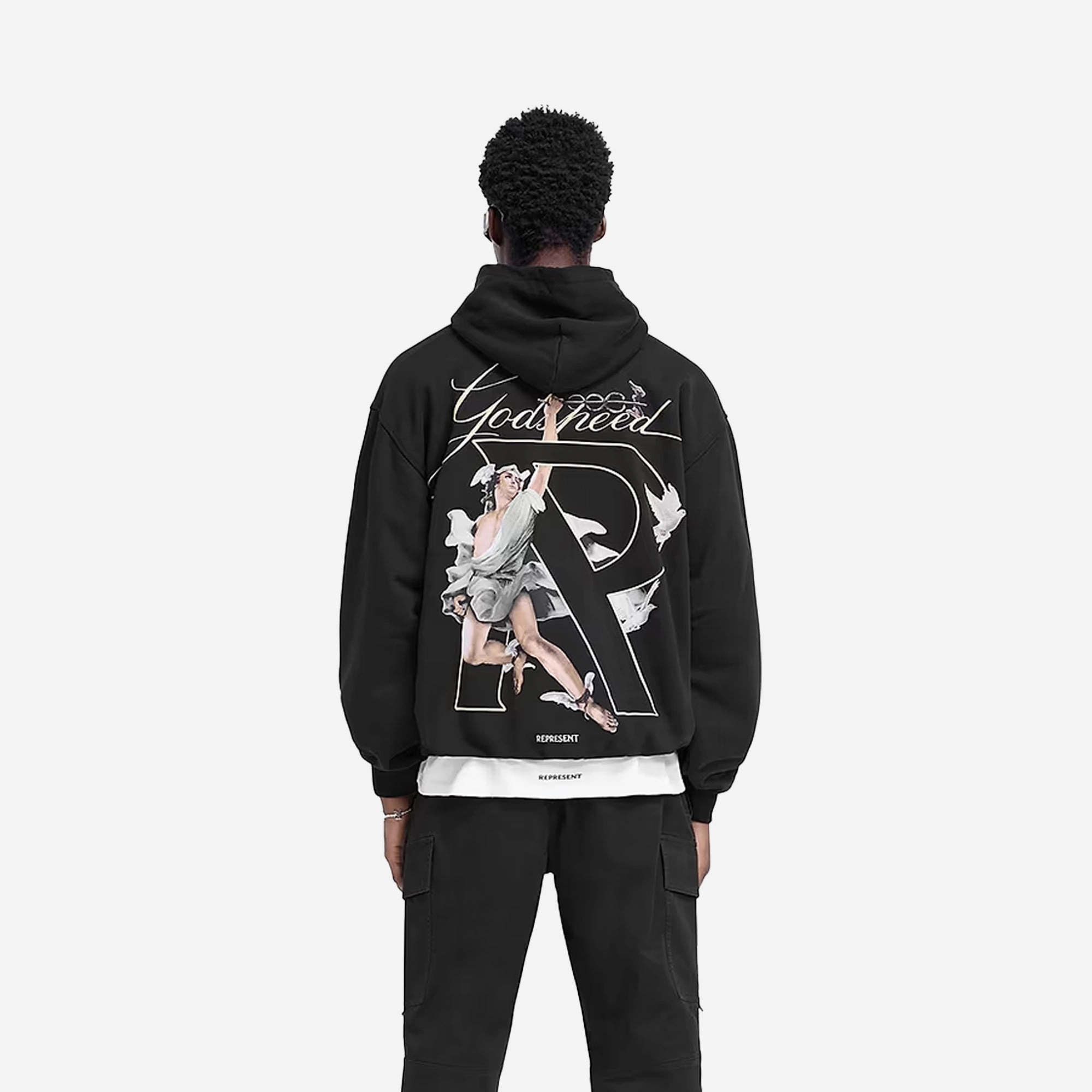 Represent | HERMES HOODIE { JET BLACK PunctureResistant Fabric