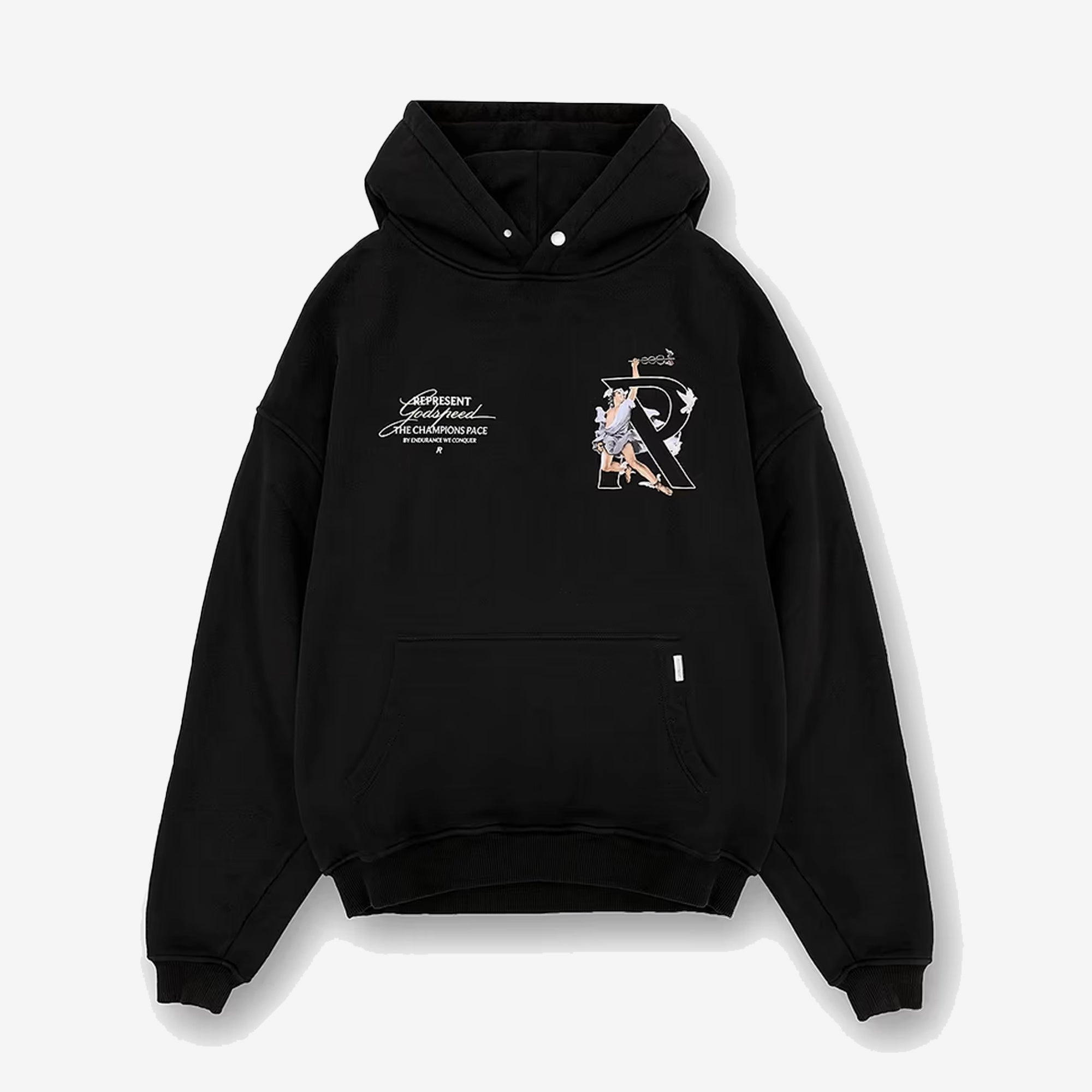 Winter Fit Represent | HERMES HOODIE { JET BLACK