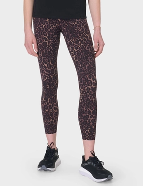 Stylish Layer Power 7/8 Gym Leggings - Brown Wild Leopard Print