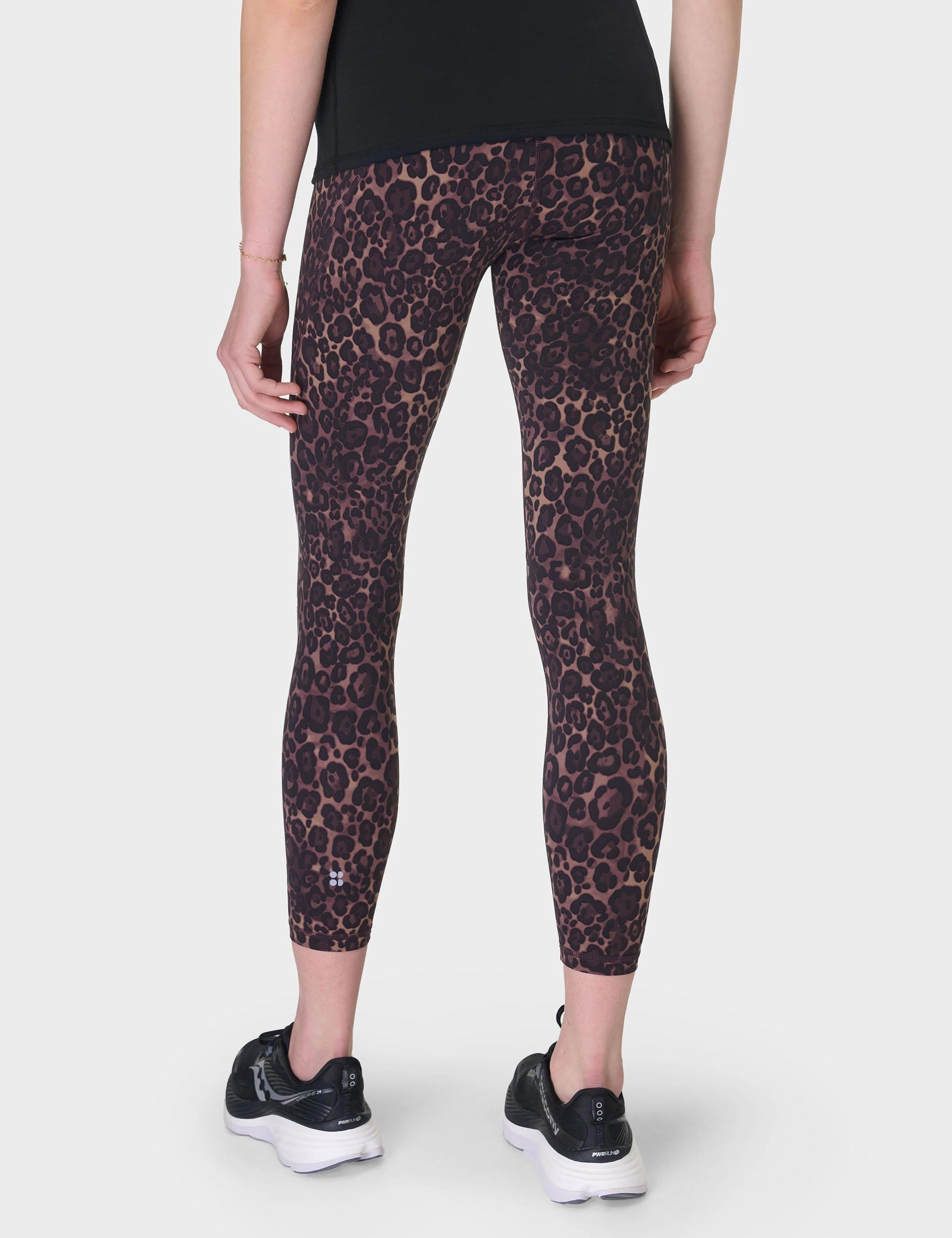 Power 7/8 Gym Leggings - Brown Wild Leopard Print Functional Style Stretch Fit Budget Friendly